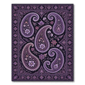 Plum Paisley Floral Border Rug