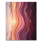 Crimson Sunset Layered Landscape Rug