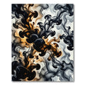 Black Amber Swirl Liquid Art Rug