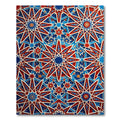 Intricate Crimson and Azure Geometric Star Rug