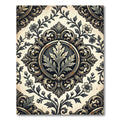 Elegant Antique Gold Floral Medallion Rug