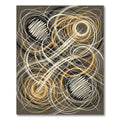 Abstract Swirls Cream Black Gold Rug