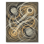 Abstract Swirls Cream Black Gold Rug