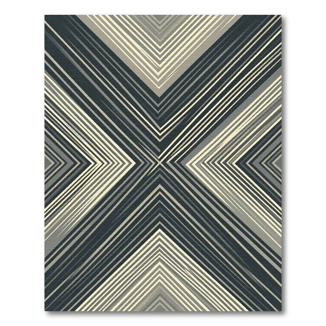 Cool Tones Chevron Lines Rug