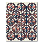 Nautical Anchor Heart Rope Circles Rug