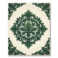 Elegant Emerald Foliage Victorian Medallion Rug