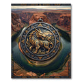 Golden Mythical Guardian Canyon Medallion Rug