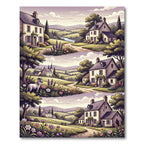 Pastoral Countryside Village Horse Floral Rug