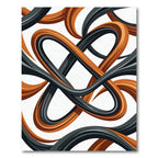 Abstract Intertwined Copper and Slate Flourish Rug
