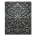 Ornate Silver Star Baroque Crest Rug