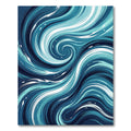 Abstract Ocean Blue Swirl Wave Rug