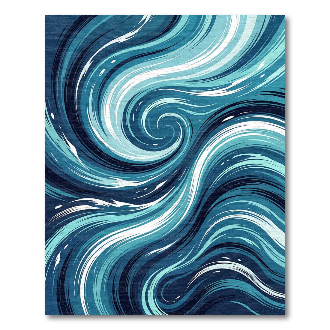 Abstract Ocean Blue Swirl Wave Rug