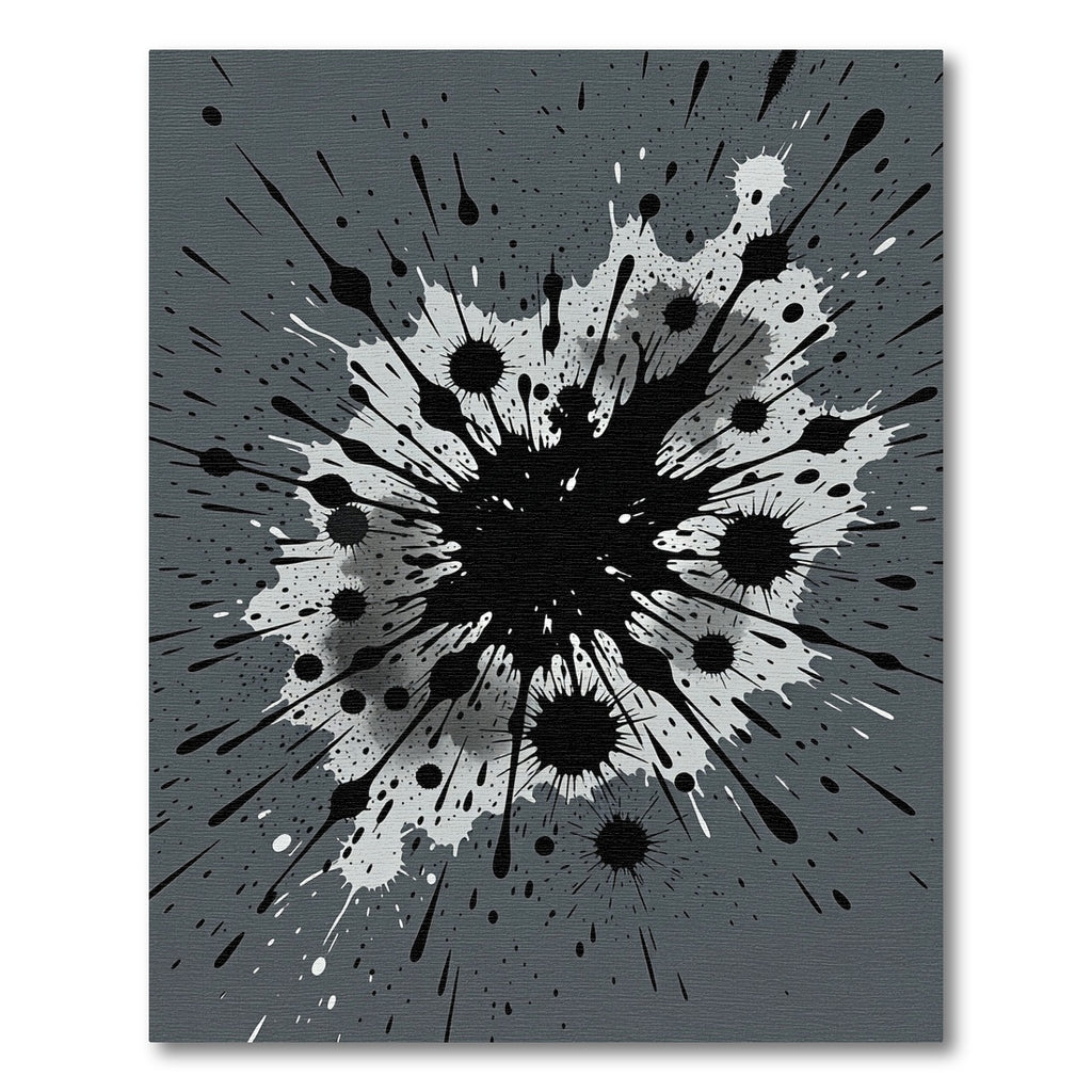 Abstract Monochrome Ink Splatter Art Rug
