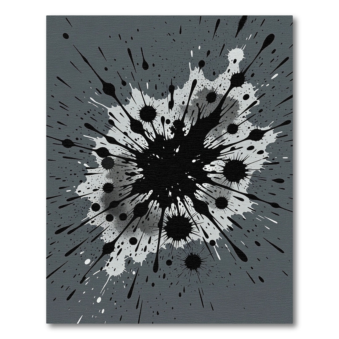 Abstract Monochrome Ink Splatter Art Rug