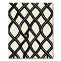 Minimalist Black and Cream Intertwined Lattice Rug
