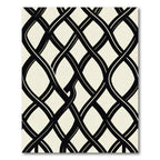 Minimalist Black and Cream Intertwined Lattice Rug