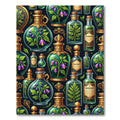 Enchanted Emerald Potion Bottle Illustration Rug