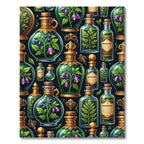 Enchanted Emerald Potion Bottle Illustration Rug