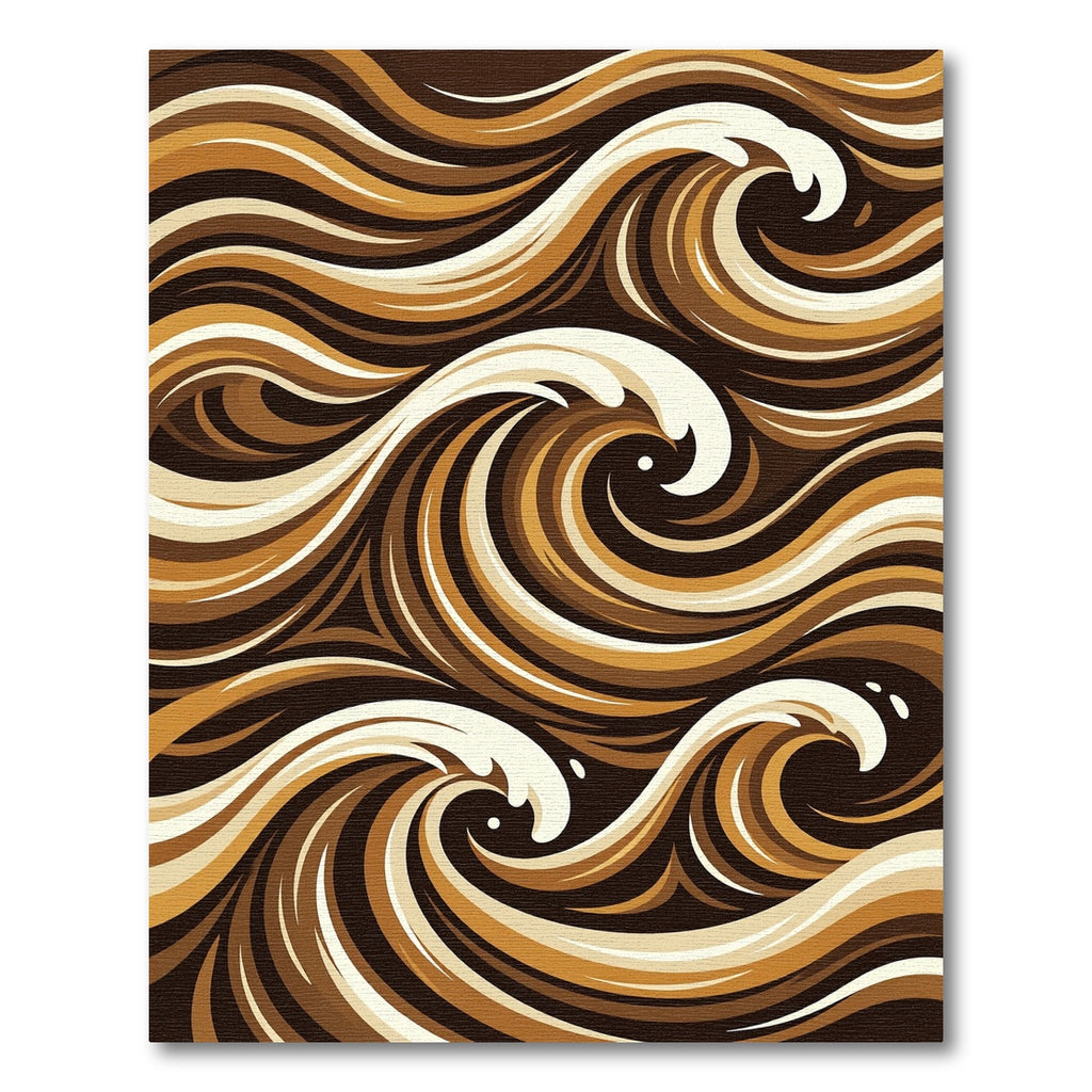 Chocolate Swirl Abstract Ocean Waves Rug