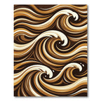 Chocolate Swirl Abstract Ocean Waves Rug