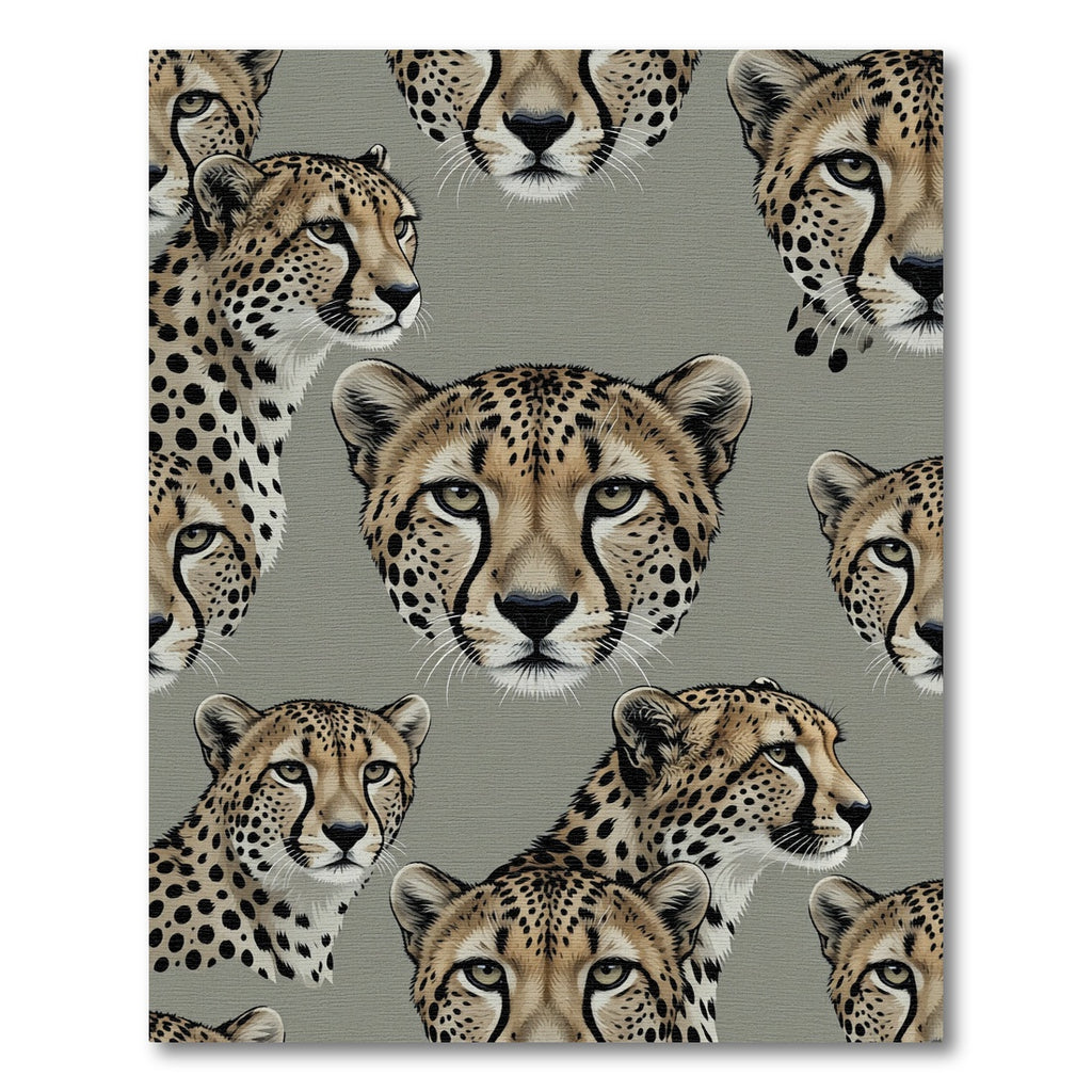 Graceful Cheetah Portraits Neutral Background Rug