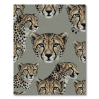Graceful Cheetah Portraits Neutral Background Rug