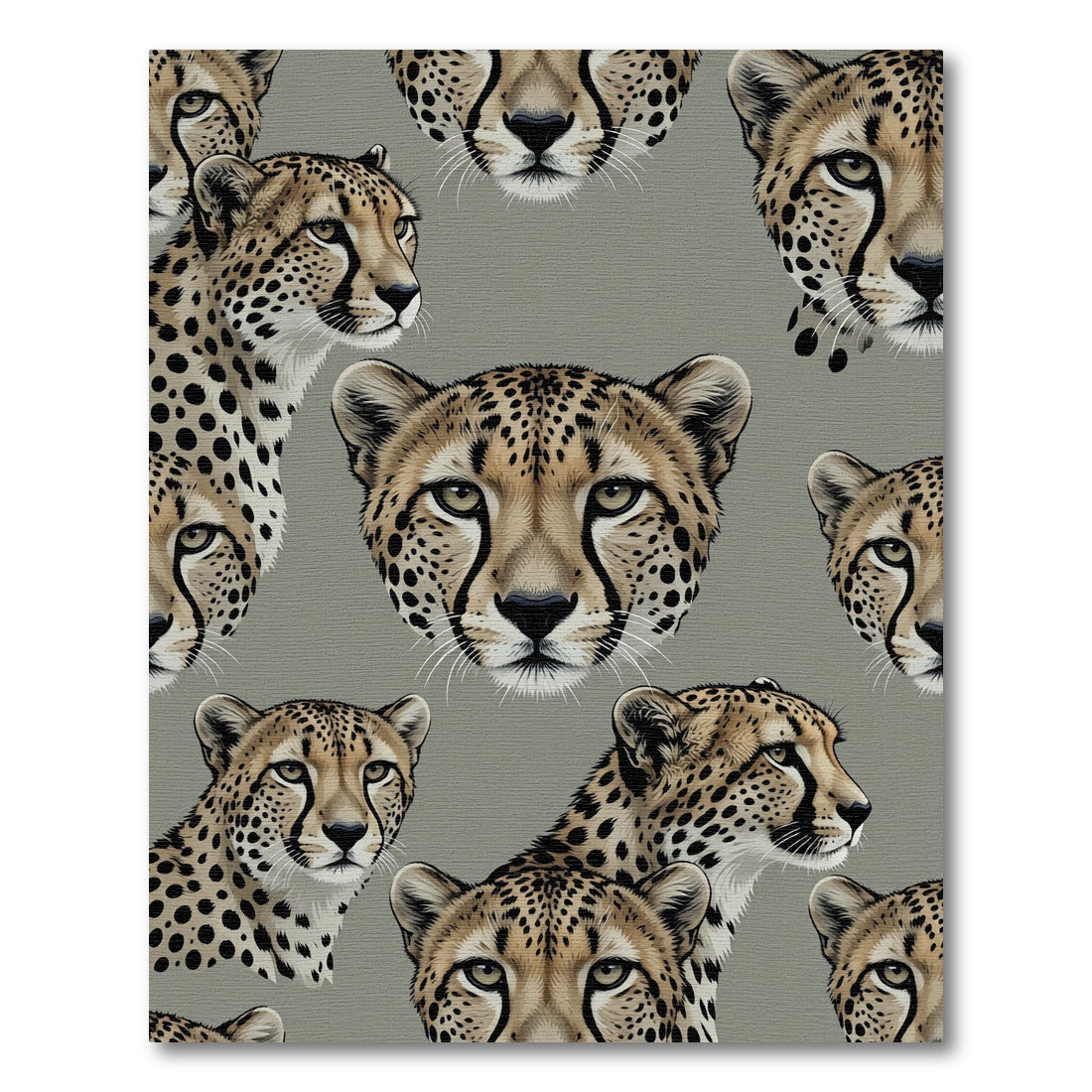 Graceful Cheetah Portraits Neutral Background Rug