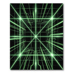 Glowing Neon Cyber Grid Matrix Rug