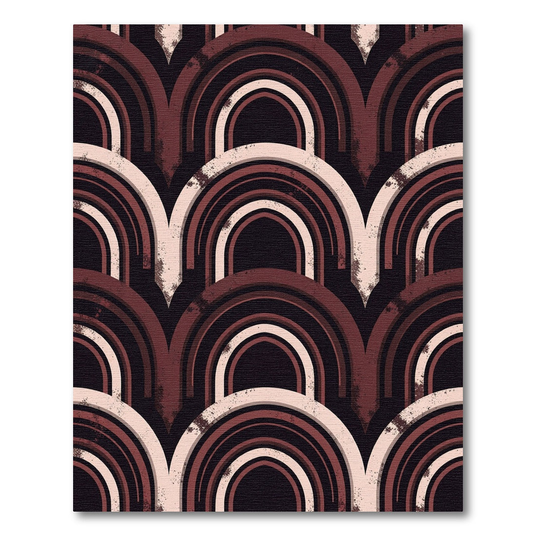 Abstract Earthy Arch Geometric Rug