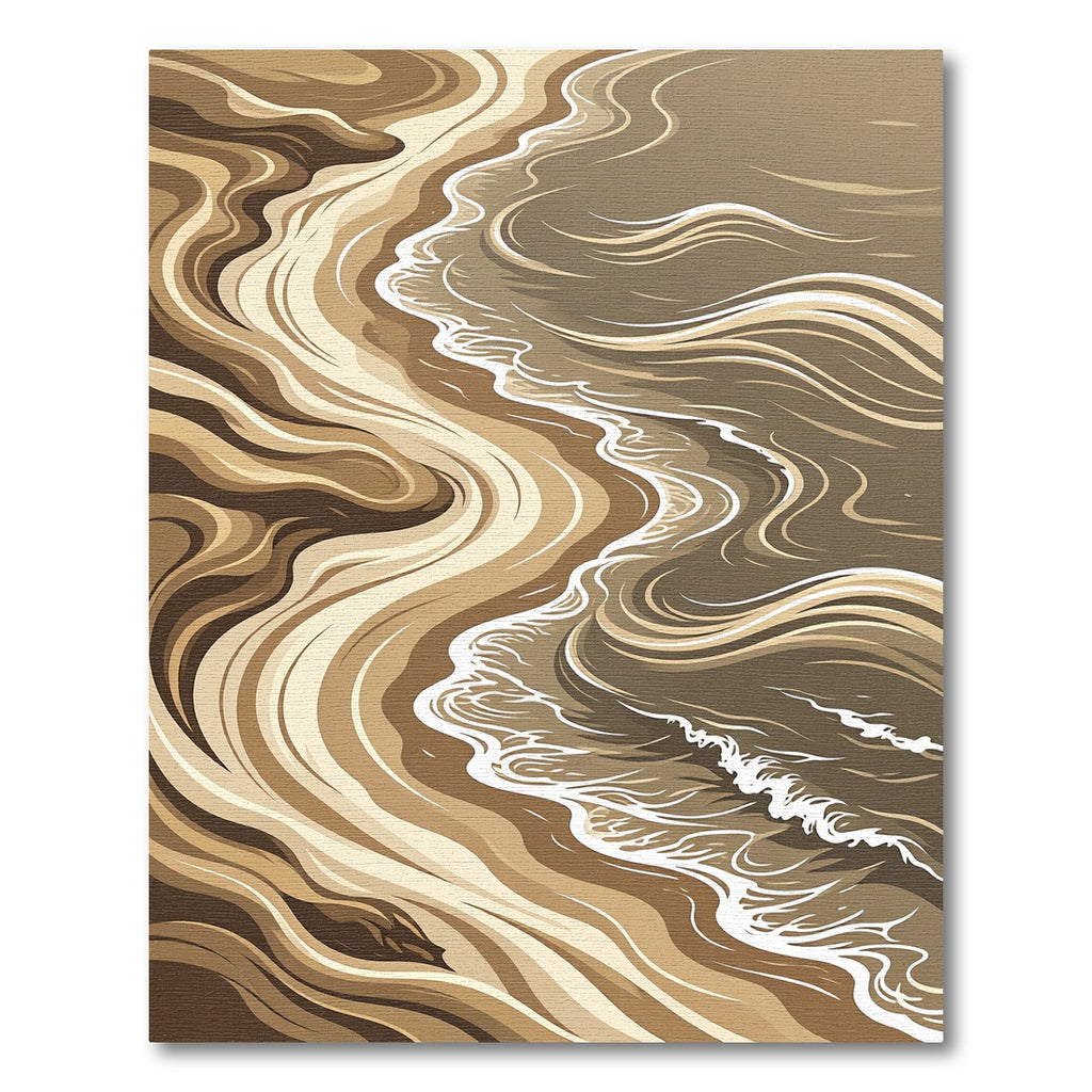 Earthy Swirling Abstract Water Design Rug