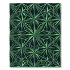 Geometric Emerald Starburst Lattice Rug