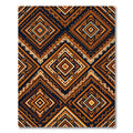 Bold Amber Geometric Tribal Diamond Rug