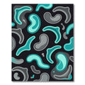 Abstract Teal and Gray Organic Swirls Rug
