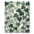 Lush Emerald Ivy Leaf Botanical Scroll Rug