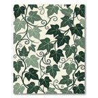 Lush Emerald Ivy Leaf Botanical Scroll Rug
