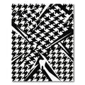 Bold Black and White Houndstooth Abstract Rug