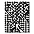 Bold Black and White Houndstooth Abstract Rug