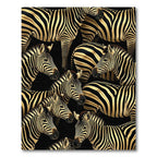 Bold Gold Zebra Stripe Collage Rug