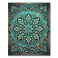 Teal Floral Medallion with Ornate Filigree Rug