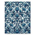 Deep Teal Floral Scrollwork Rug