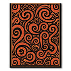 Orange Serpent Swirl Abstract Composition Rug