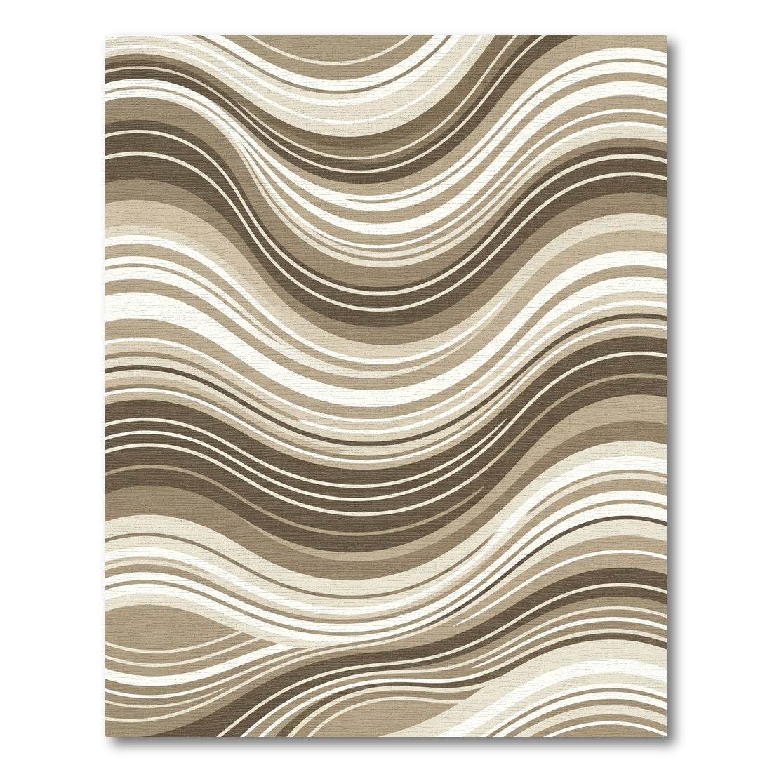Neutral Earth Tones Wavy Stripe Rug