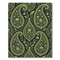 Emerald Green Paisley Floral Scroll Rug
