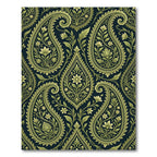 Emerald Green Paisley Floral Scroll Rug