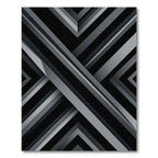 Modern Monochrome Geometric Angular Layers Rug