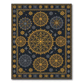 Gold and Charcoal Celestial Mandala Rug