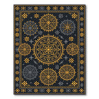 Gold and Charcoal Celestial Mandala Rug