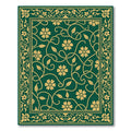 Emerald Floral Vine Border Rug