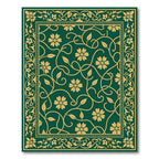 Emerald Floral Vine Border Rug