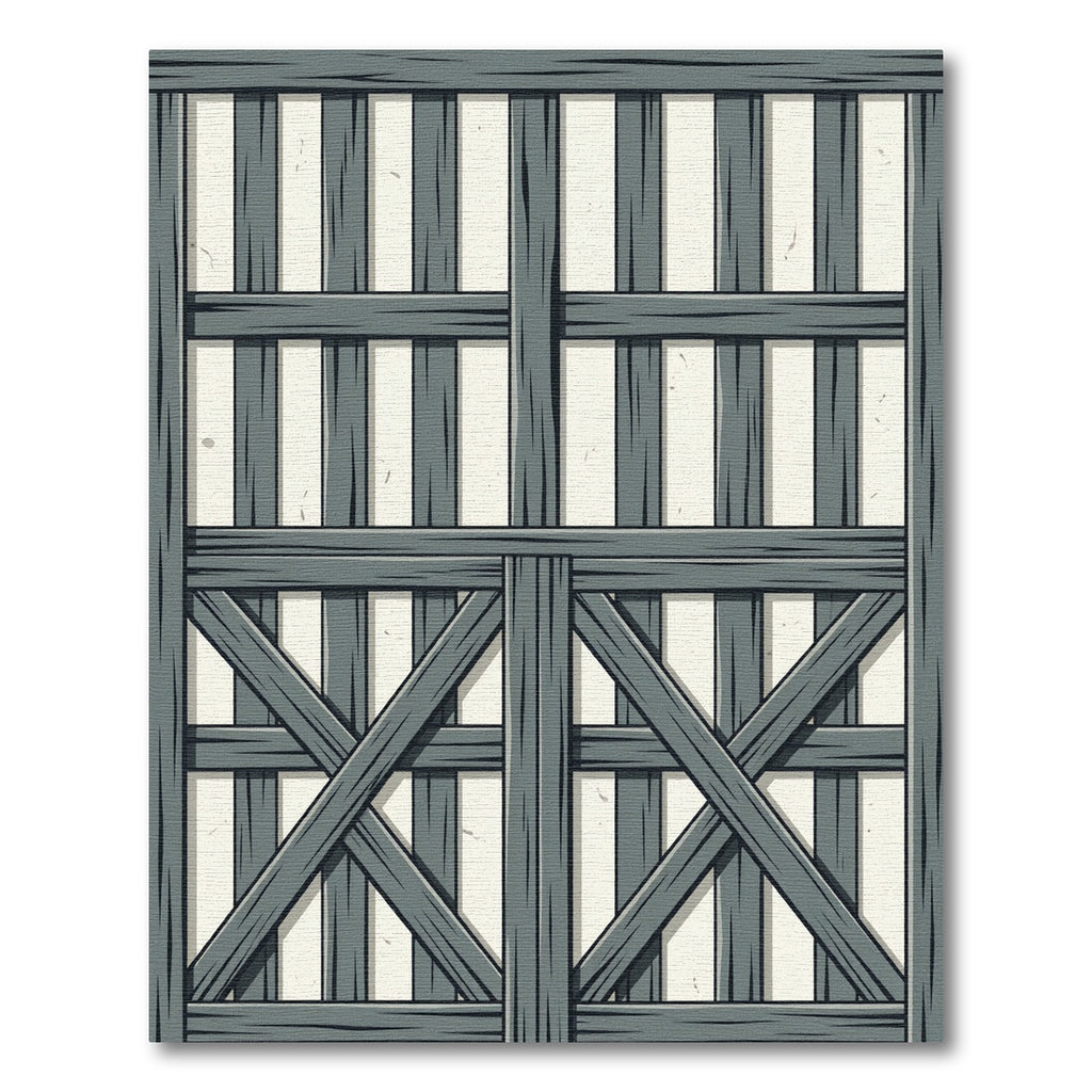 Rustic Gray Wood Plank Lattice Rug